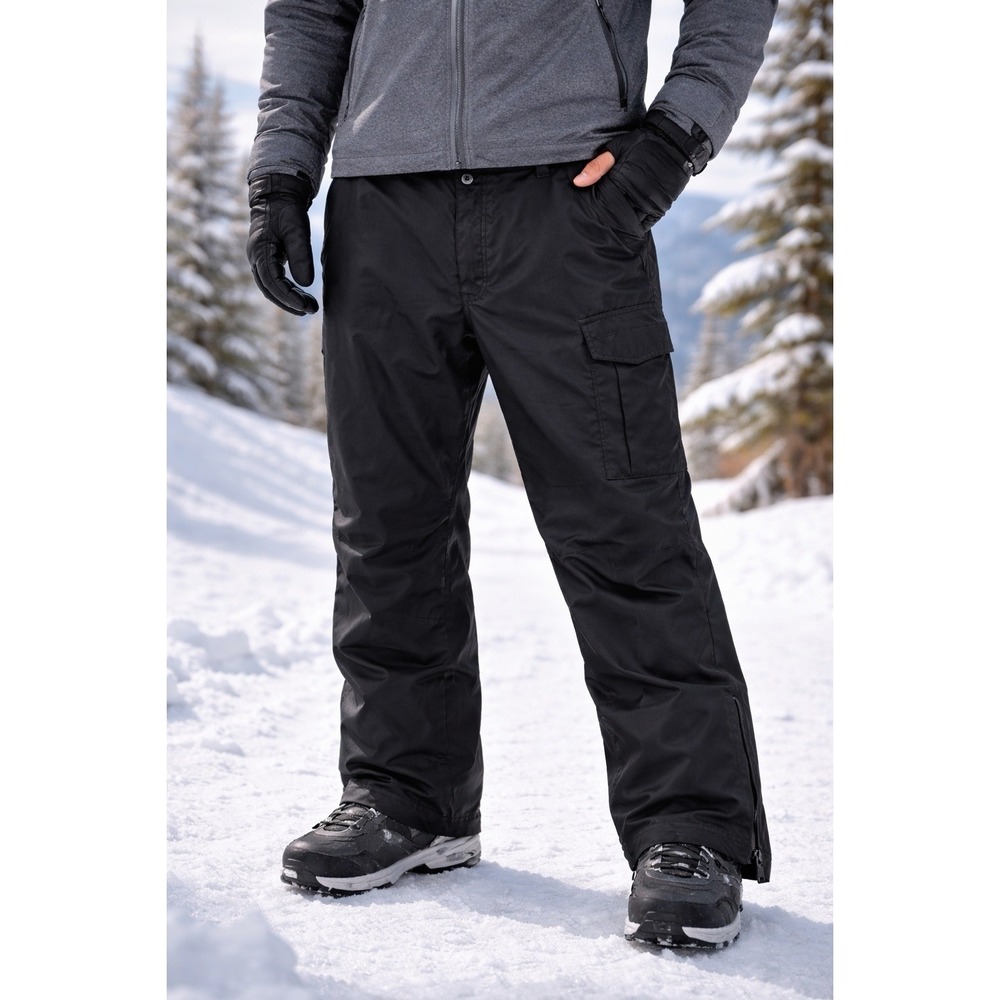 Swiss Tech Mens Insulated Snow Pants Black Cargo Ski Snowboard SM49607Y Size Xl